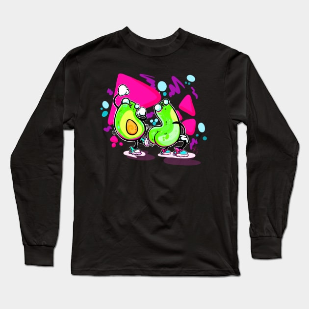 Twerking Avocado's Long Sleeve T-Shirt by SewGeekGirl